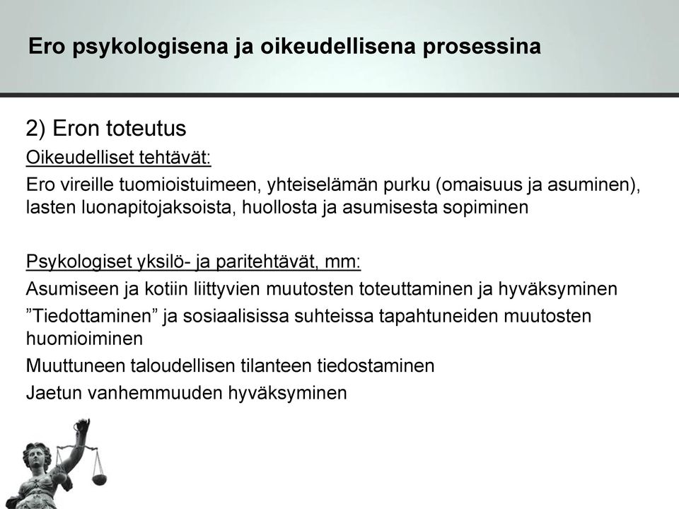 yksilö- ja paritehtävät, mm: Asumiseen ja kotiin liittyvien muutosten toteuttaminen ja hyväksyminen Tiedottaminen ja