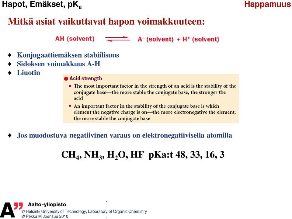 A-H Liuotin Jos muodostuva negatiivinen varaus on