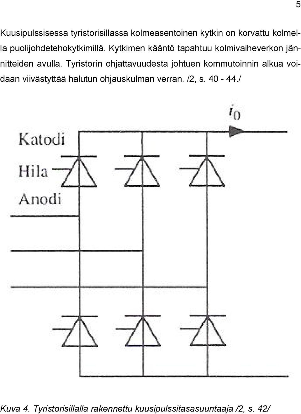 Tyristorin ohjattavuudesta johtuen kommutoinnin alkua voidaan viivästyttää halutun