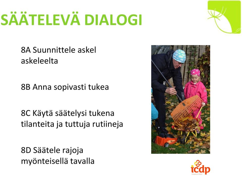 Käytä säätelysi tukena tilanteita ja