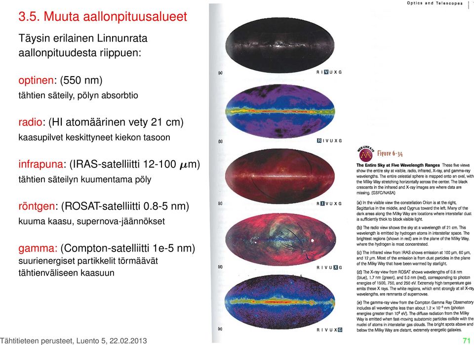 12-100 µm) tähtien säteilyn kuumentama pöly röntgen: (ROSAT-satelliitti 0.