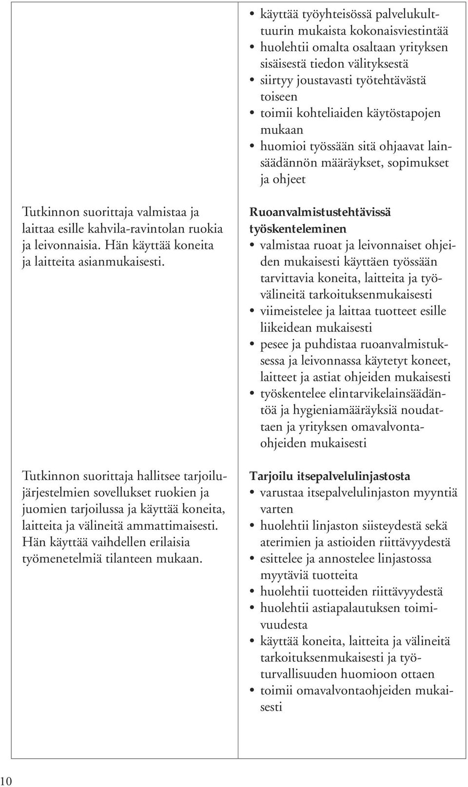 Hän käyttää koneita ja laitteita asianmukaisesti.