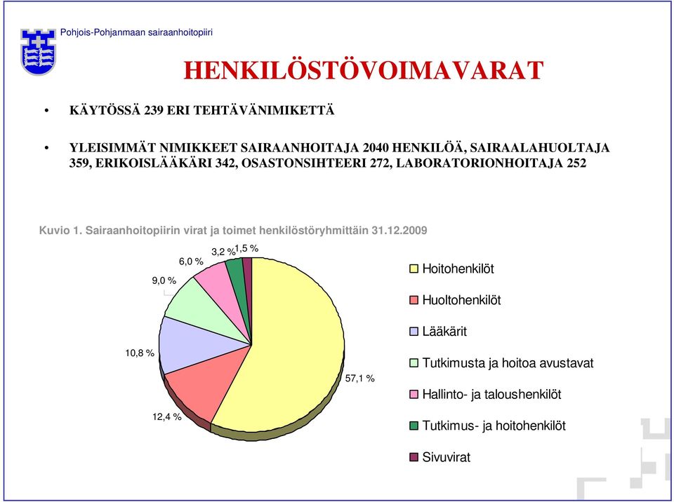 Sairaanhoitopiirin virat ja toimet henkilöstöryhmittäin 31.12.