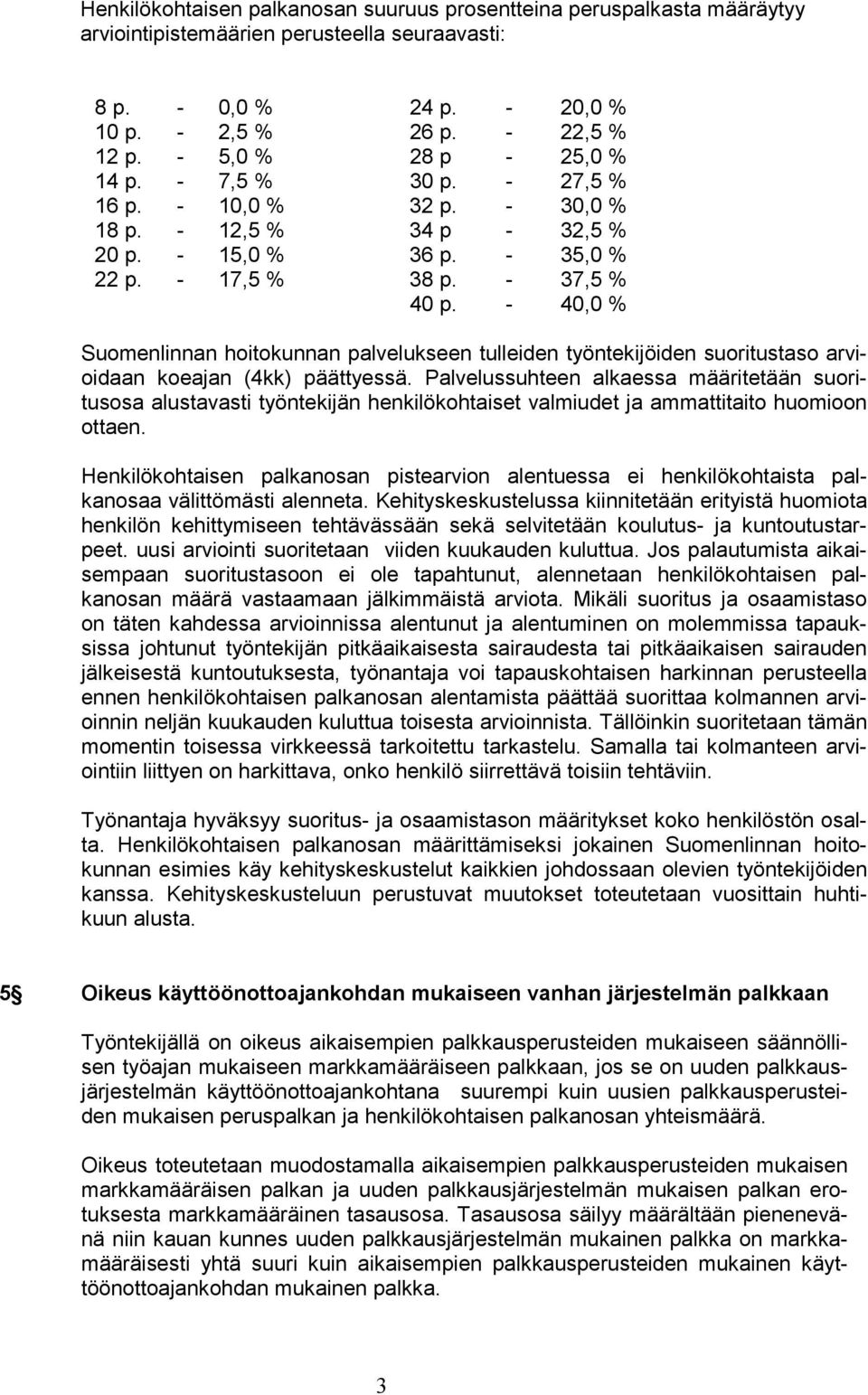 - 40,0 % Suomenlinnan hoitokunnan palvelukseen tulleiden työntekijöiden suoritustaso arvioidaan koeajan (4kk) päättyessä.