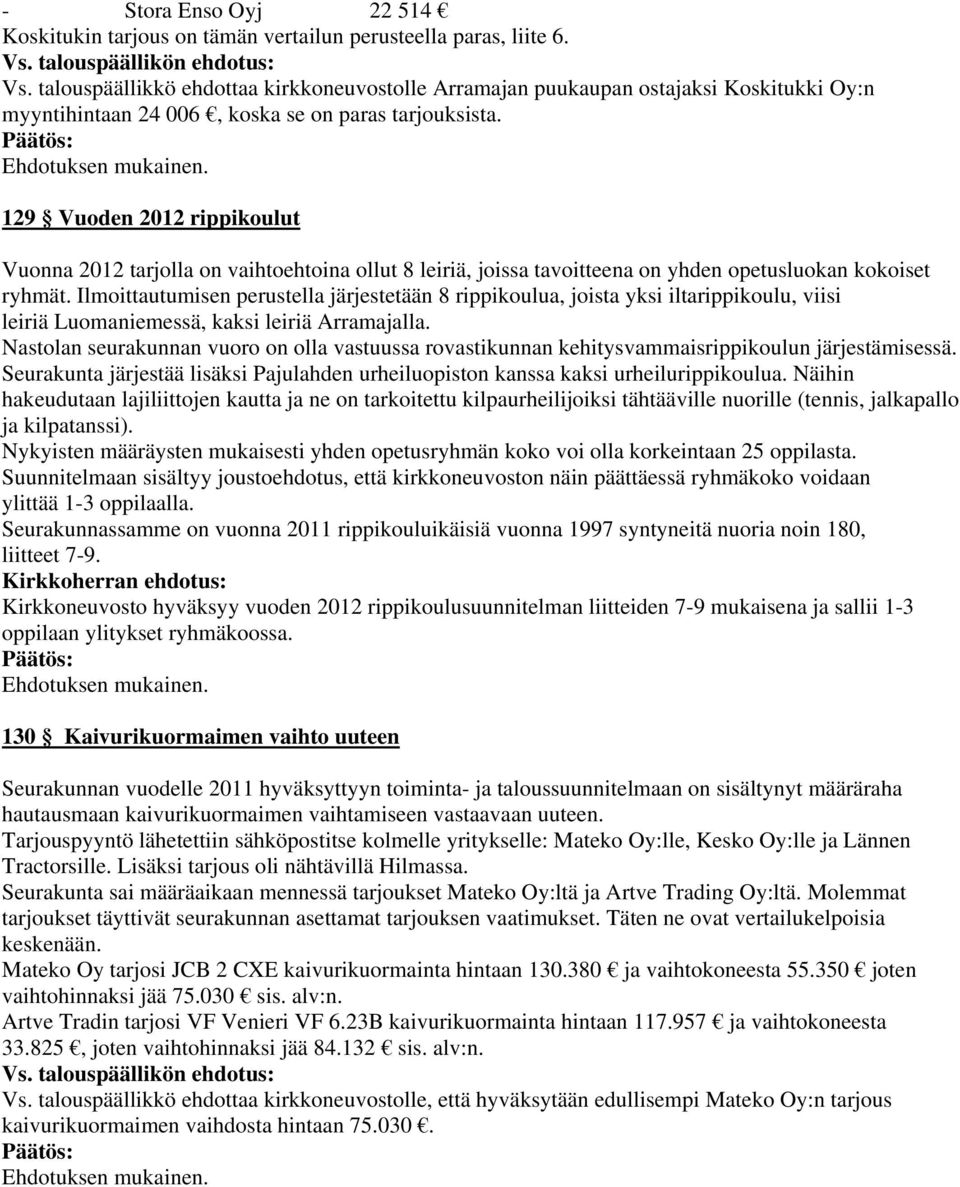 129 Vuoden 2012 rippikoulut Vuonna 2012 tarjolla on vaihtoehtoina ollut 8 leiriä, joissa tavoitteena on yhden opetusluokan kokoiset ryhmät.