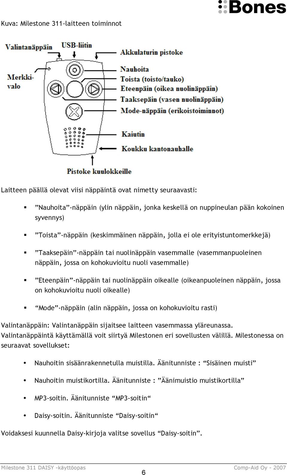 -näppäin tai nuolinäppäin oikealle (oikeanpuoleinen näppäin, jossa on kohokuvioitu nuoli oikealle) Mode -näppäin (alin näppäin, jossa on kohokuvioitu rasti) Valintanäppäin: Valintanäppäin sijaitsee