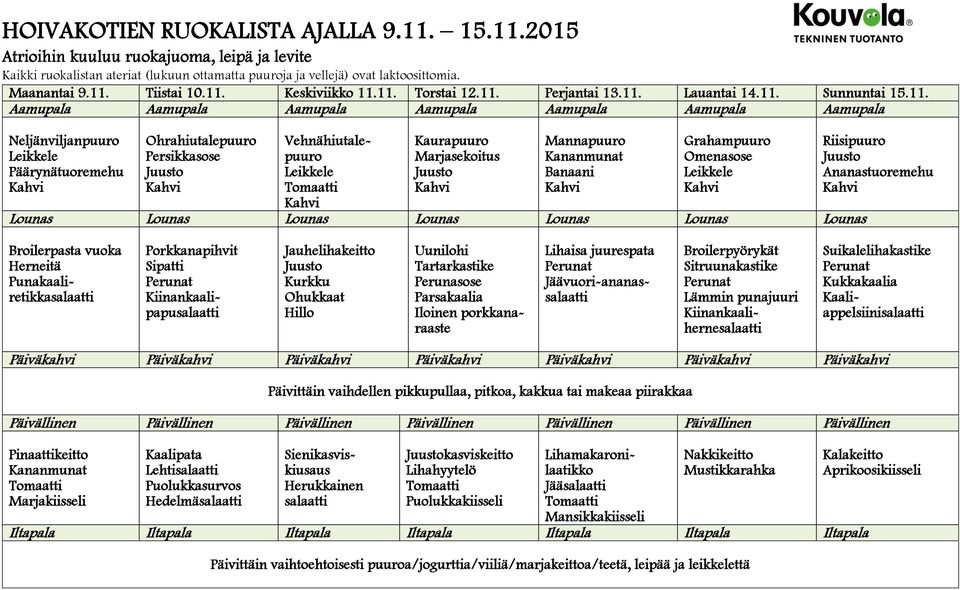 2015 Maanantai 9.11.