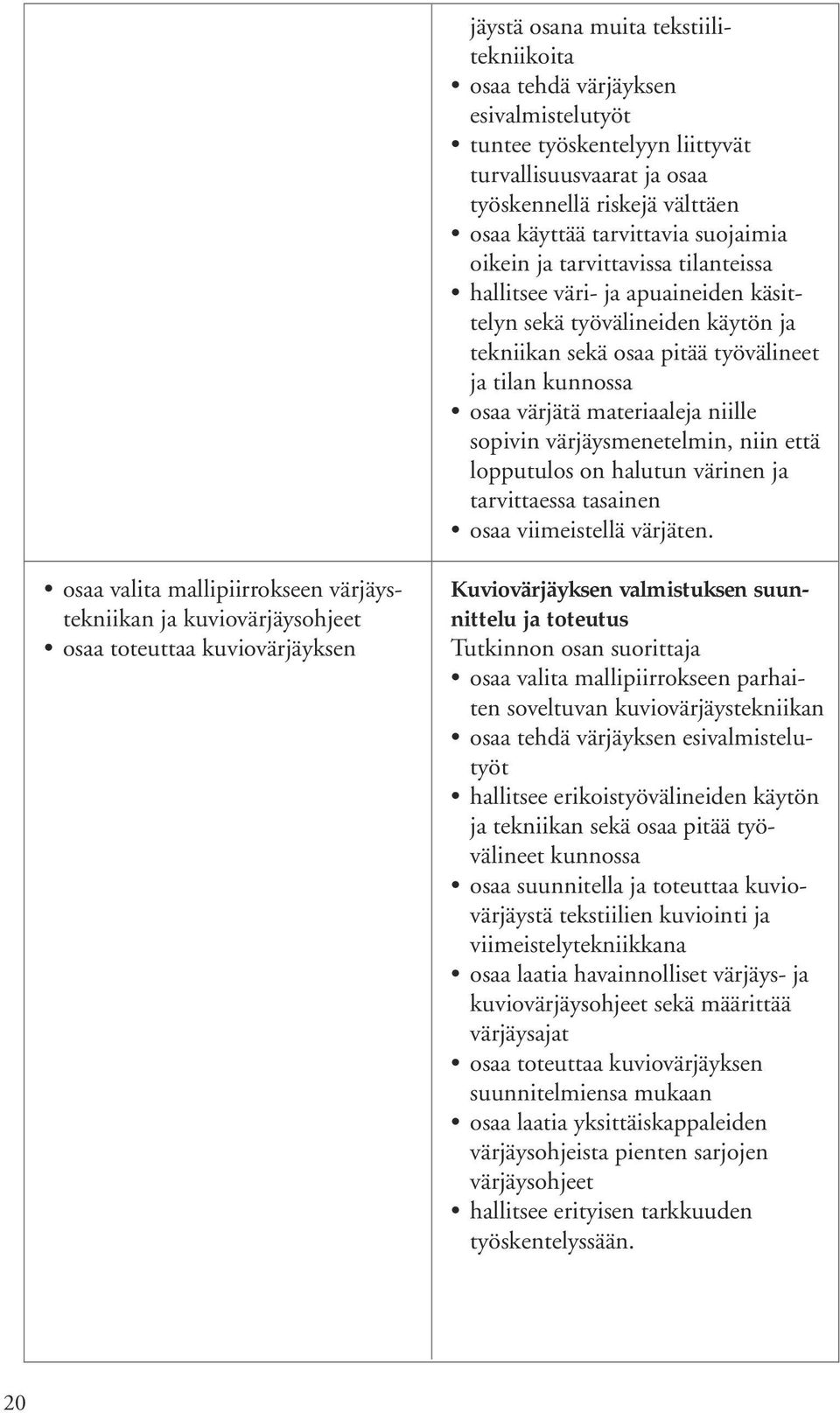 niille sopivin värjäysmenetelmin, niin että lopputulos on halutun värinen ja tarvittaessa tasainen osaa viimeistellä värjäten.