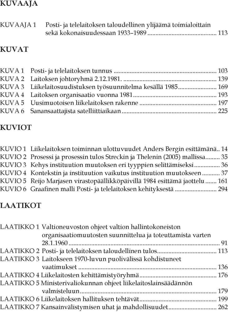 .. 197 KUVA 6 Sanansaattajista satelliittiaikaan... 225 KUVIOT KUVIO 1 Liikelaitoksen toiminnan ulottuvuudet Anders Bergin esittämänä.