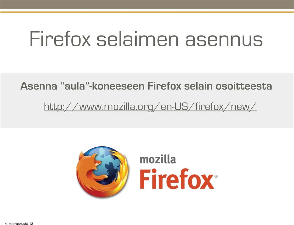 Firefox selain osoitteesta