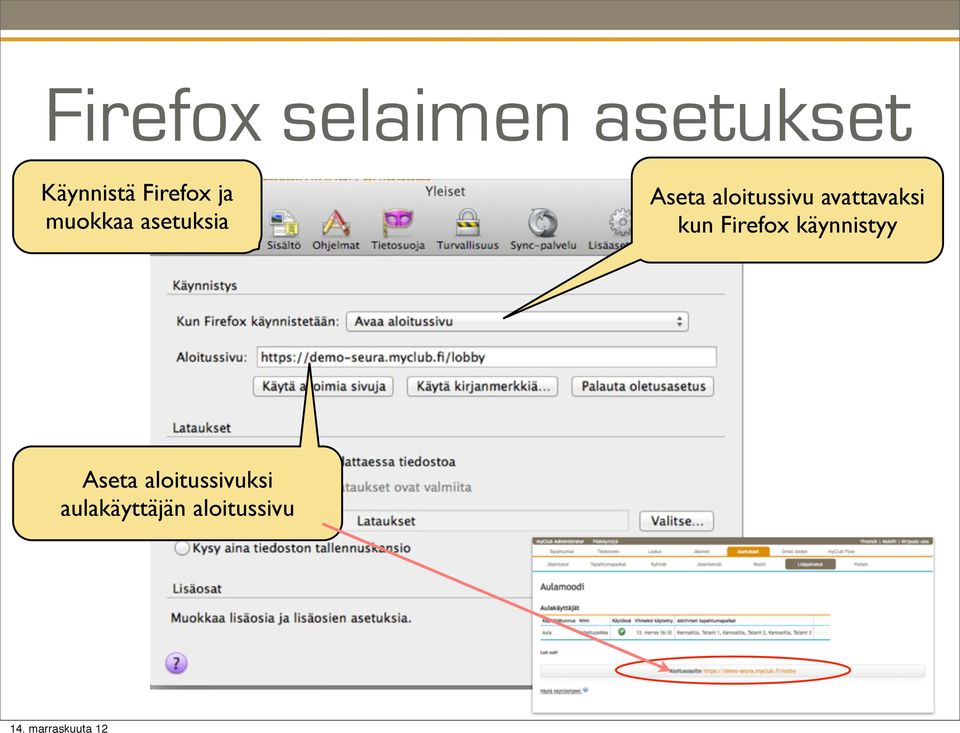 aloitussivu avattavaksi kun Firefox