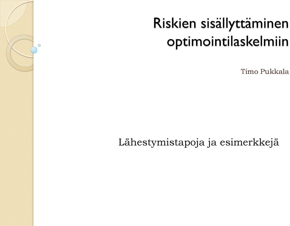 optimointilaskelmiin