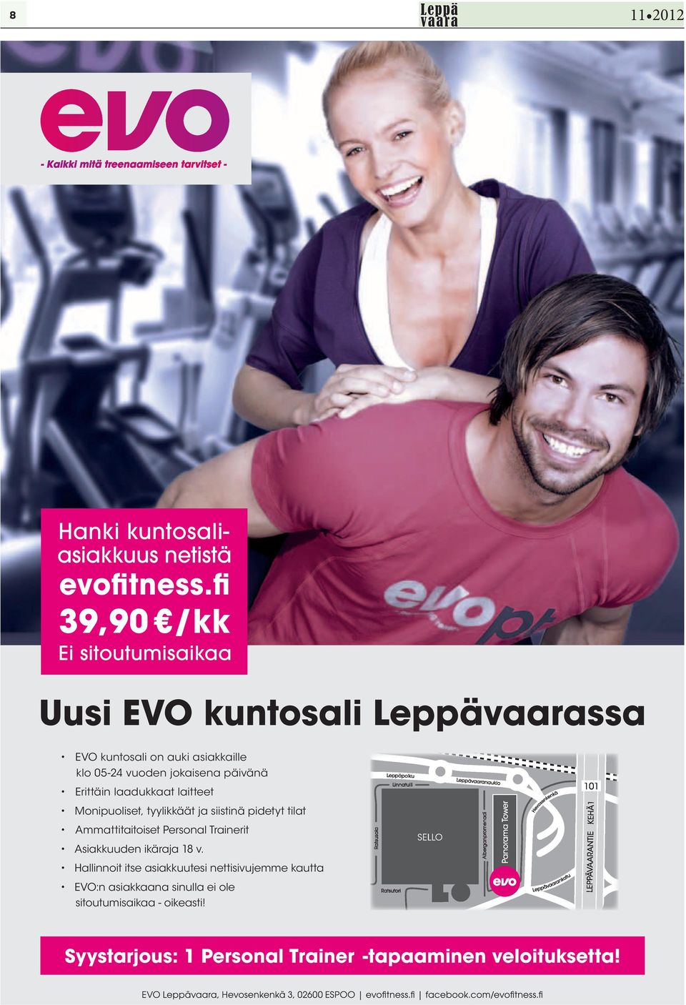 Personal Trainerit Asiakkuuden ikäraja 18 v.