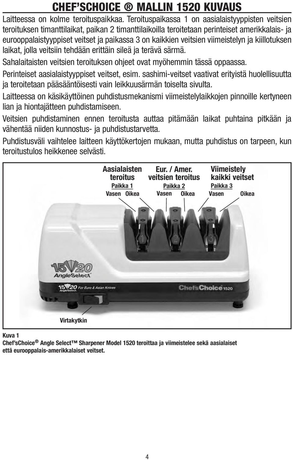 kaikkien veitsien viimeistelyn ja kiillotuksen laikat, jolla veitsiin tehdään erittäin sileä ja terävä särmä. Sahalaitaisten veitsien teroituksen ohjeet ovat myöhemmin tässä oppaassa.