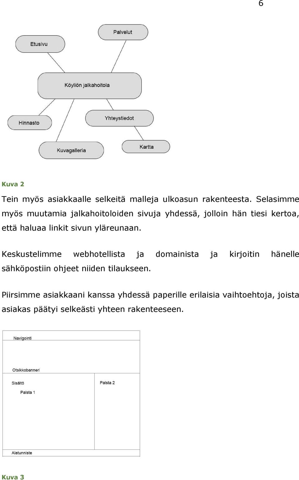 sivun yläreunaan.