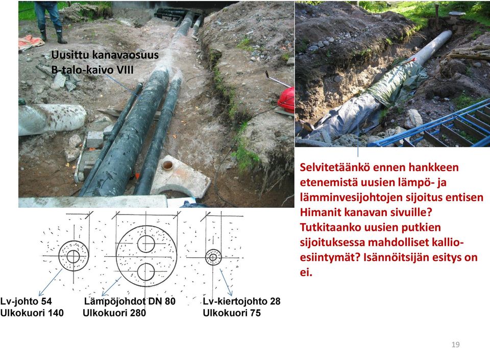 Tutkitaanko uusien putkien sijoituksessa mahdolliset kallioesiintymät?