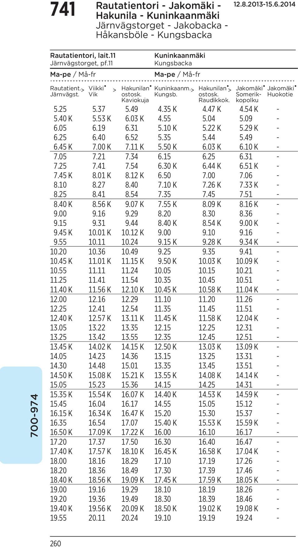 53 K 6.03 K 4.55 5.04 5.09-6.05 6.19 6.31 5.10 K 5.22 K 5.29 K - 6.25 6.40 6.52 5.35 5.44 5.49-6.45 K 7.00 K 7.11 K 5.50 K 6.03 K 6.10 K - 7.05 7.21 7.34 6.15 6.25 6.31-7.25 7.41 7.54 6.30 K 6.44 K 6.