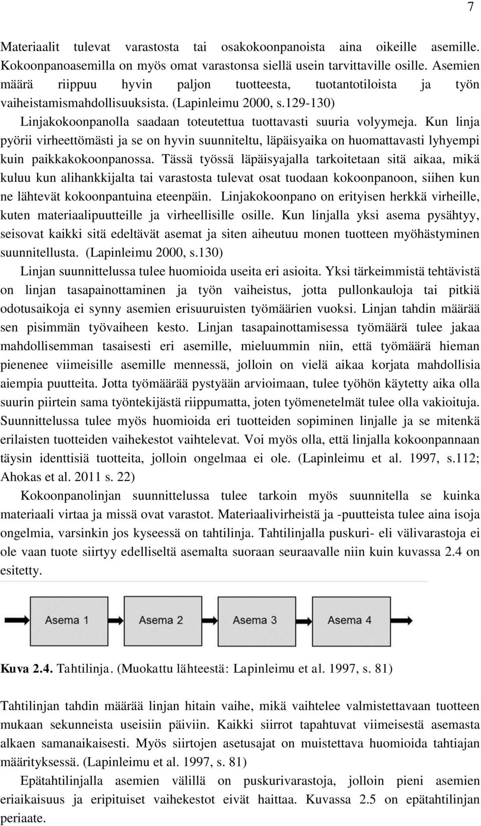 Kun linja pyörii virheettömästi ja se on hyvin suunniteltu, läpäisyaika on huomattavasti lyhyempi kuin paikkakokoonpanossa.