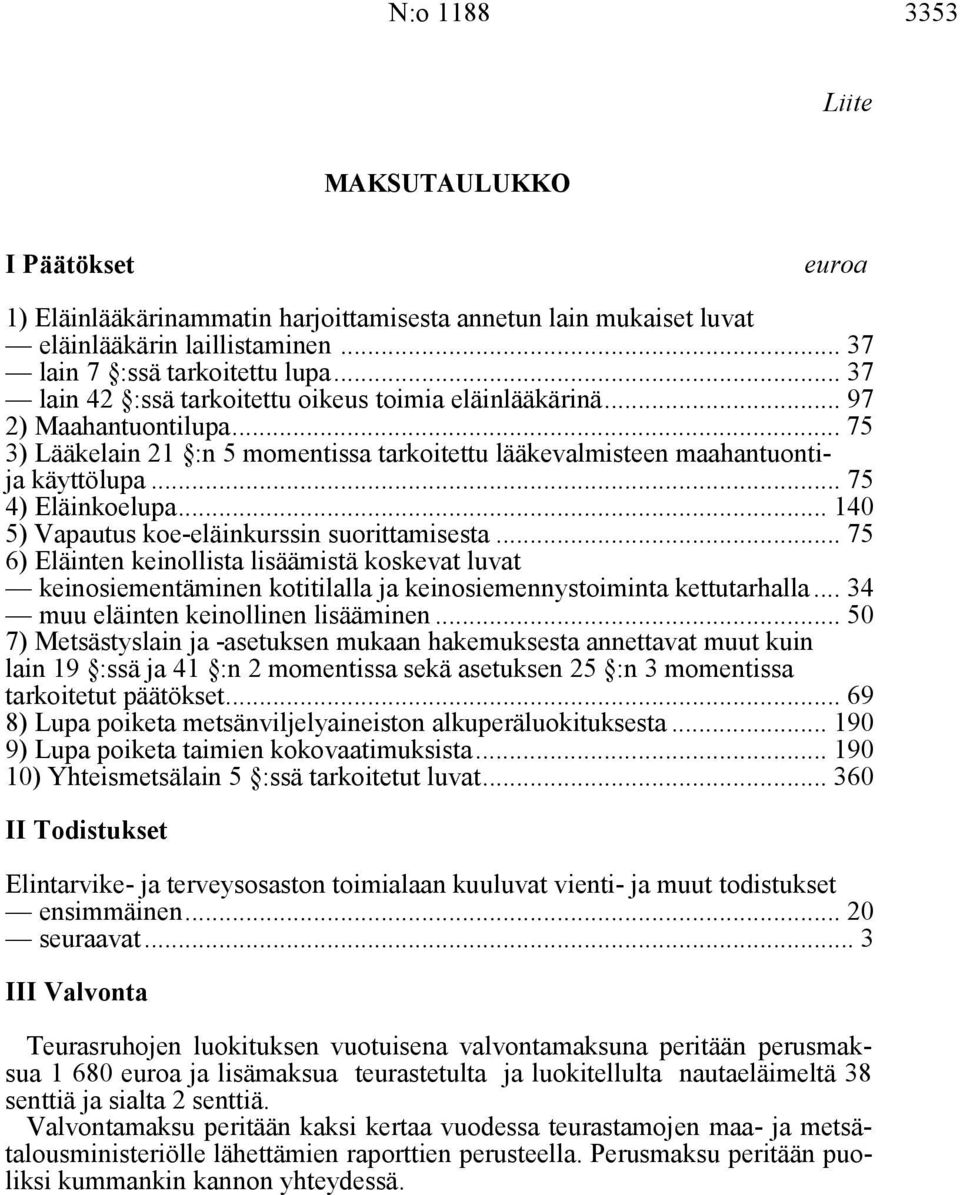 .. 140 5) Vapautus koe-eläinkurssin suorittamisesta... 75 6) Eläinten keinollista lisäämistä koskevat luvat keinosiementäminen kotitilalla ja keinosiemennystoiminta kettutarhalla.