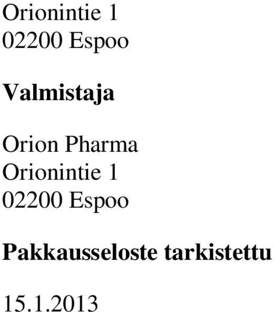 Pakkausseloste tarkistettu