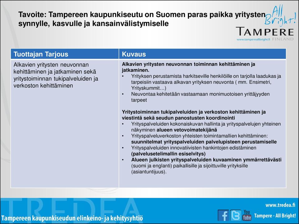 Yrityksen perustamista harkitseville henkilöille on tarjolla laadukas ja tarpeisiin vastaava alkavan yrityksen neuvonta ( mm.