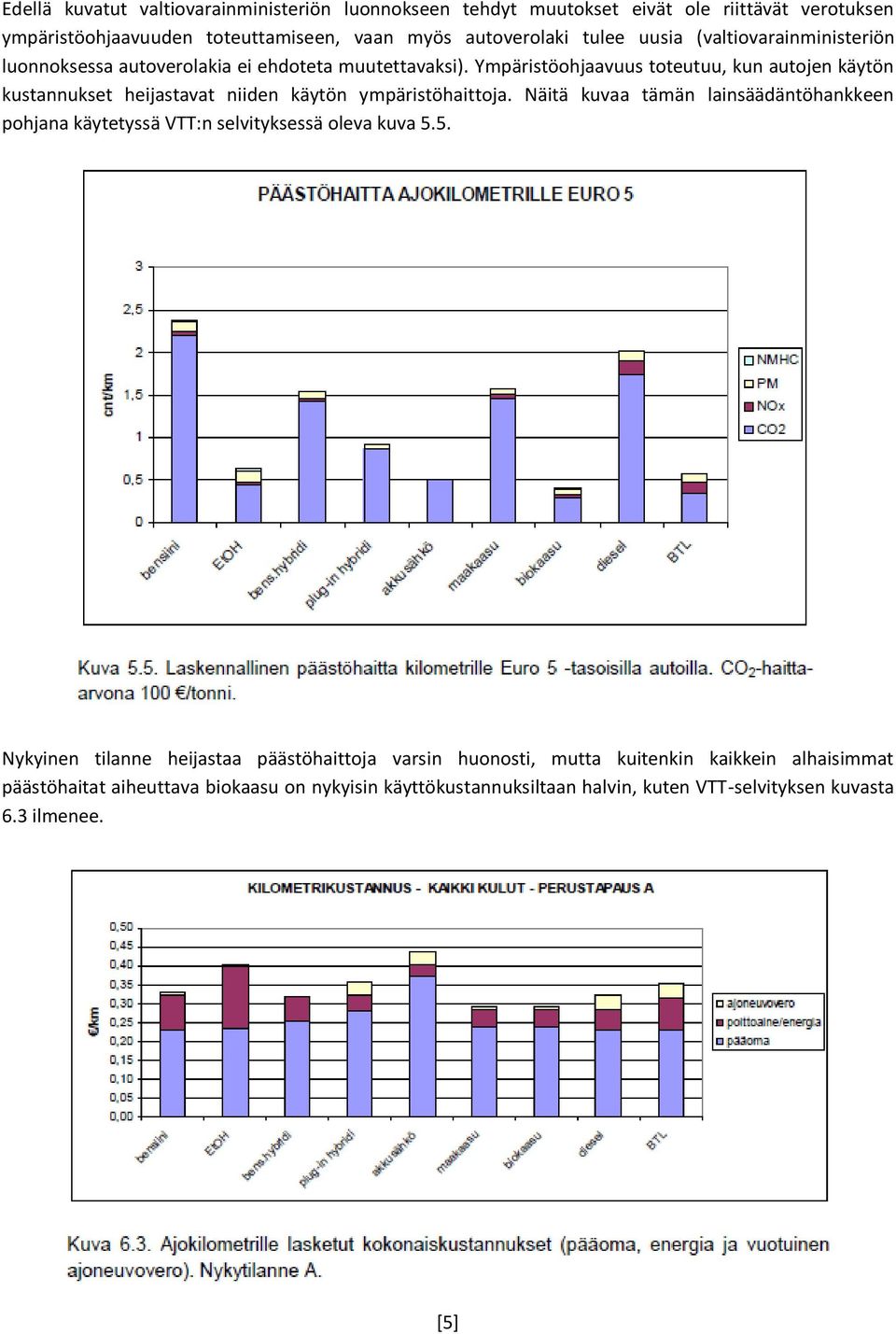 Ympäristöohjaavuus toteutuu, kun autojen käytön kustannukset heijastavat niiden käytön ympäristöhaittoja.