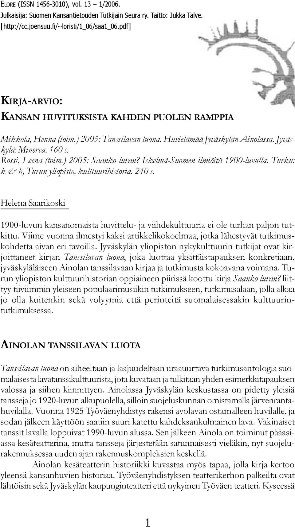 ) 2005: Saanko luvan? Iskelmä-Suomen ilmiöitä 1900-luvulla. Turku: k & h, Turun yliopisto, kulttuurihistoria. 240 s.