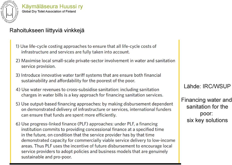 Financing water and