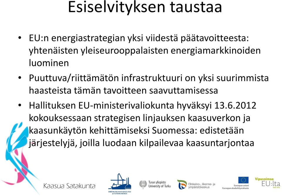 tavoitteen saavuttamisessa Hallituksen EU-ministerivaliokunta hyväksyi 13.6.