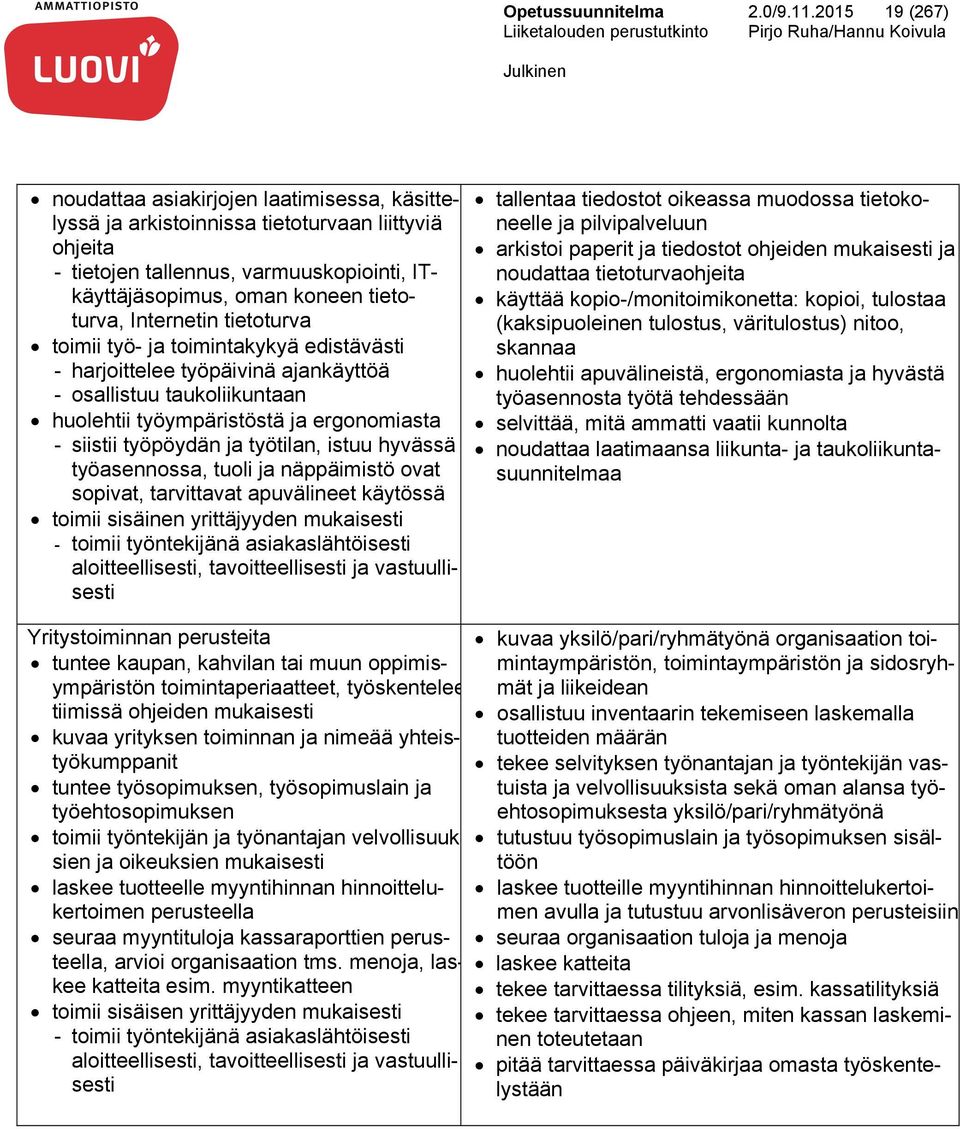 Internetin tietoturva toimii työ- ja toimintakykyä edistävästi - harjoittelee työpäivinä ajankäyttöä - osallistuu taukoliikuntaan huolehtii työympäristöstä ja ergonomiasta - siistii työpöydän ja