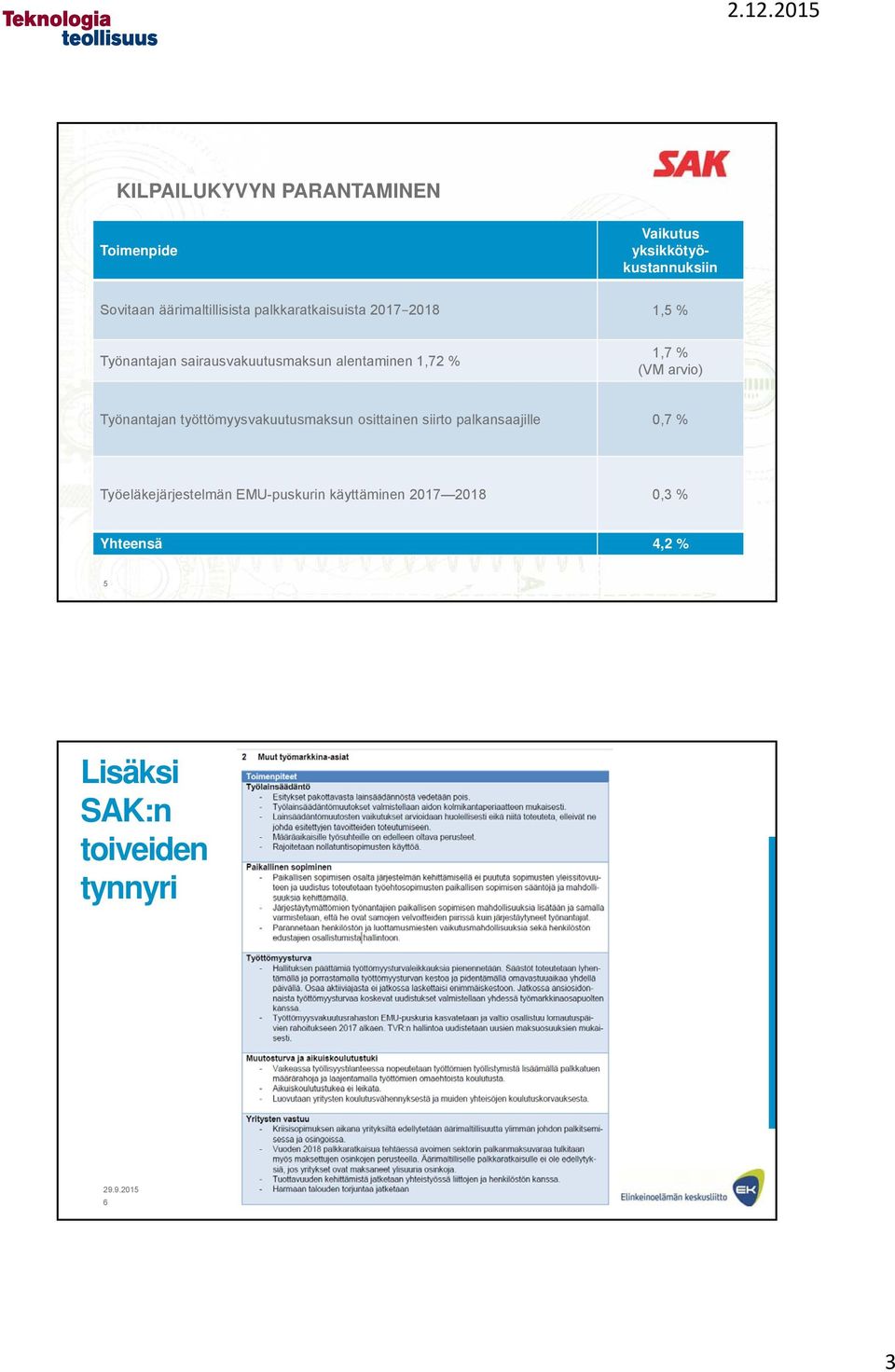 arvio) Työnantajan työttömyysvakuutusmaksun osittainen siirto palkansaajille 0,7 %