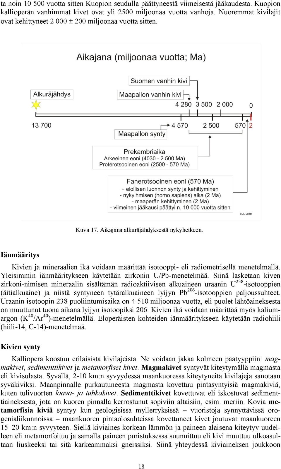 Iänmääritys Kivien ja mineraalien ikä voidaan määrittää isotooppi- eli radiometrisellä menetelmällä. Yleisimmin iänmääritykseen käytetään zirkonin U/Pb-menetelmää.