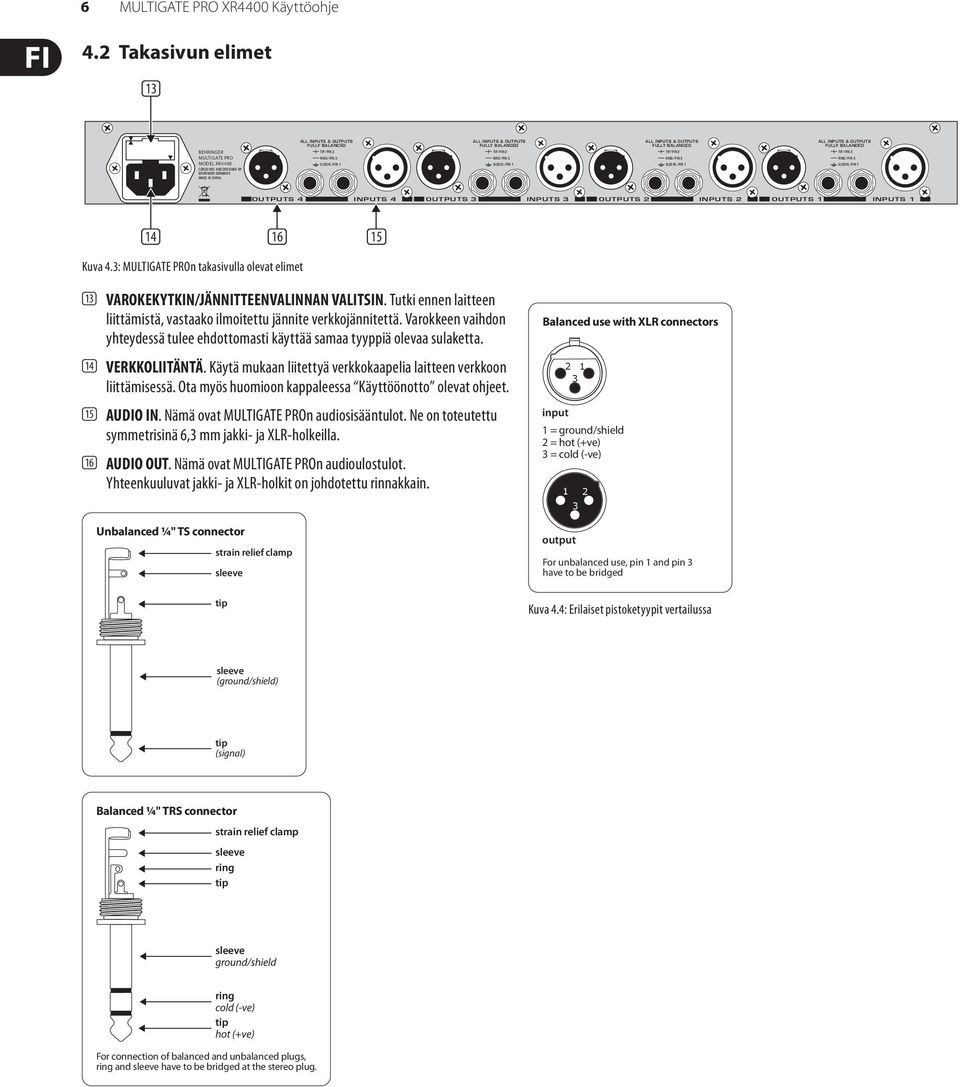 XR4400 CONCEIVED AND DESIGNED BY BEHRINGER GERMANY. MADE IN CHINA.