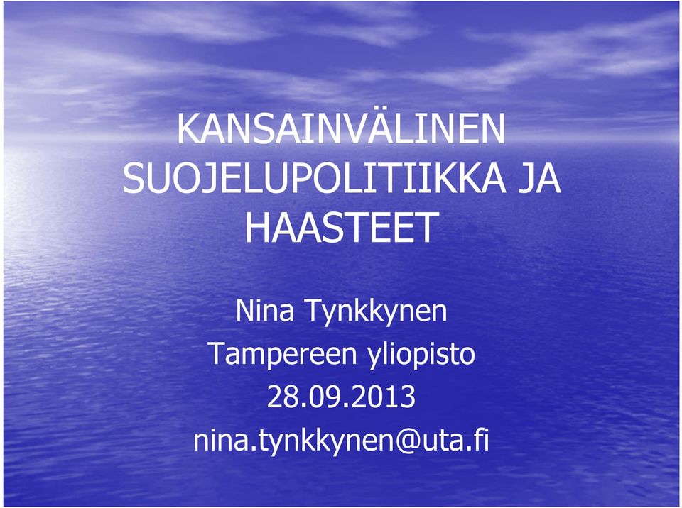 HAASTEET Nina Tynkkynen