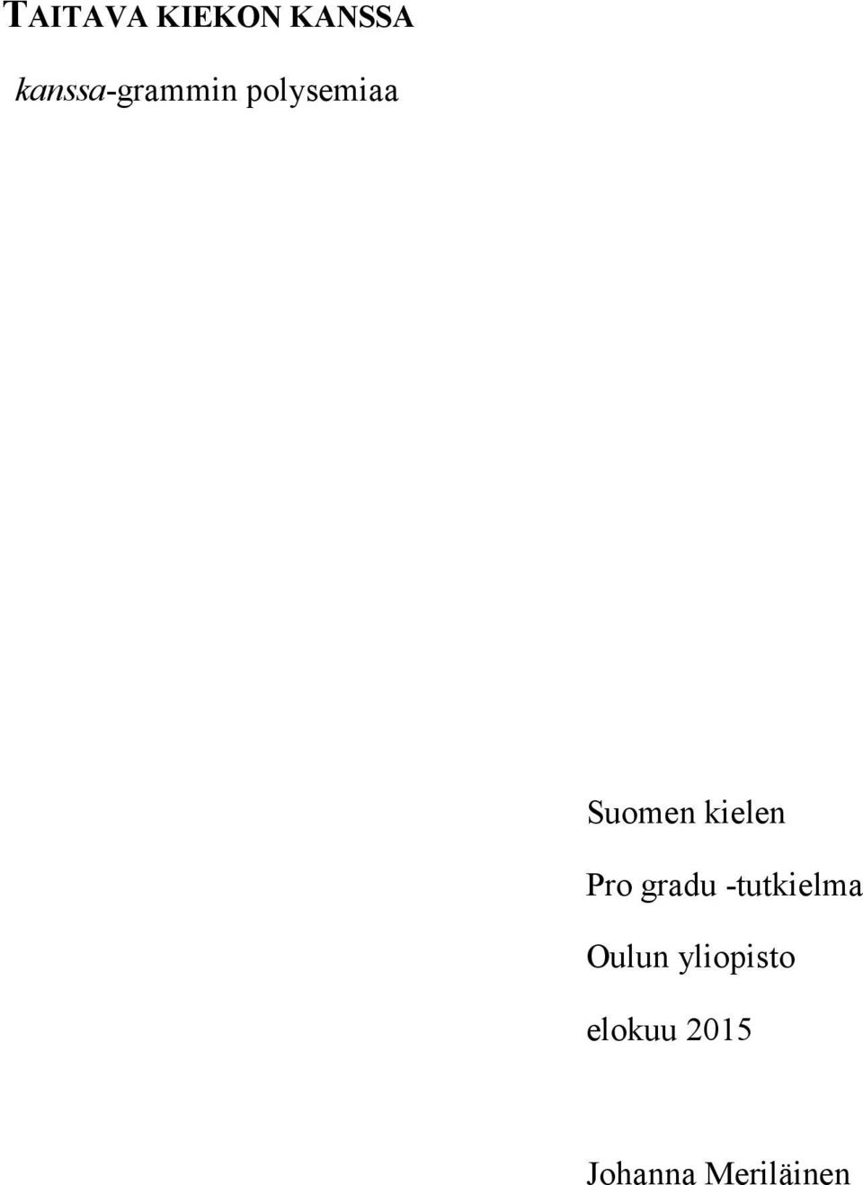 kielen Pro gradu -tutkielma