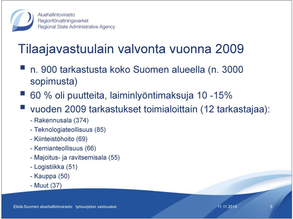 toimialoittain (12 tarkastajaa): - Rakennusala (374) - Teknologiateollisuus (85) -