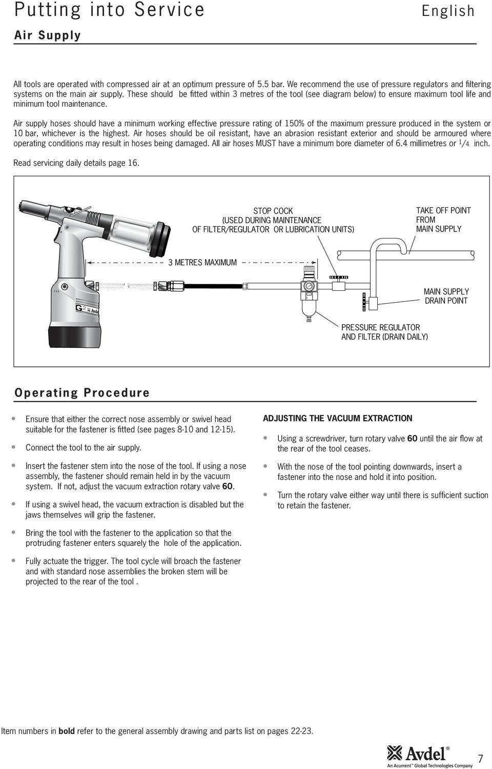 These should be fitted within 3 metres of the tool (see diagram below) to ensure maximum tool life and minimum tool maintenance.