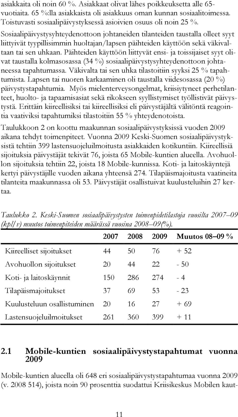 Sosiaalipäivystysyhteydenottoon johtaneiden tilanteiden taustalla olleet syyt liittyivät tyypillisimmin huoltajan/lapsen päihteiden käyttöön sekä väkivaltaan tai sen uhkaan.