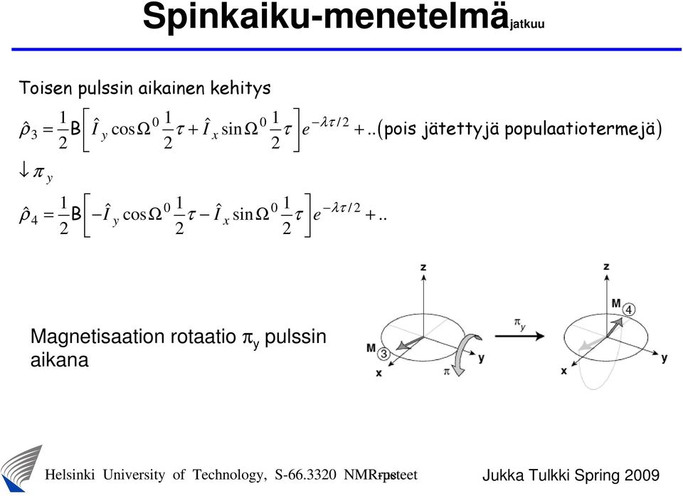 . Ω + Ω + π y / ˆ ˆ ˆ λτ ρ 4 = B I y cosω τ I sin Ω τ e +.