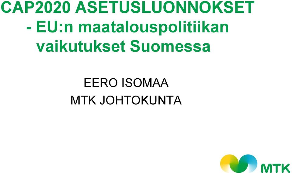 maatalouspolitiikan