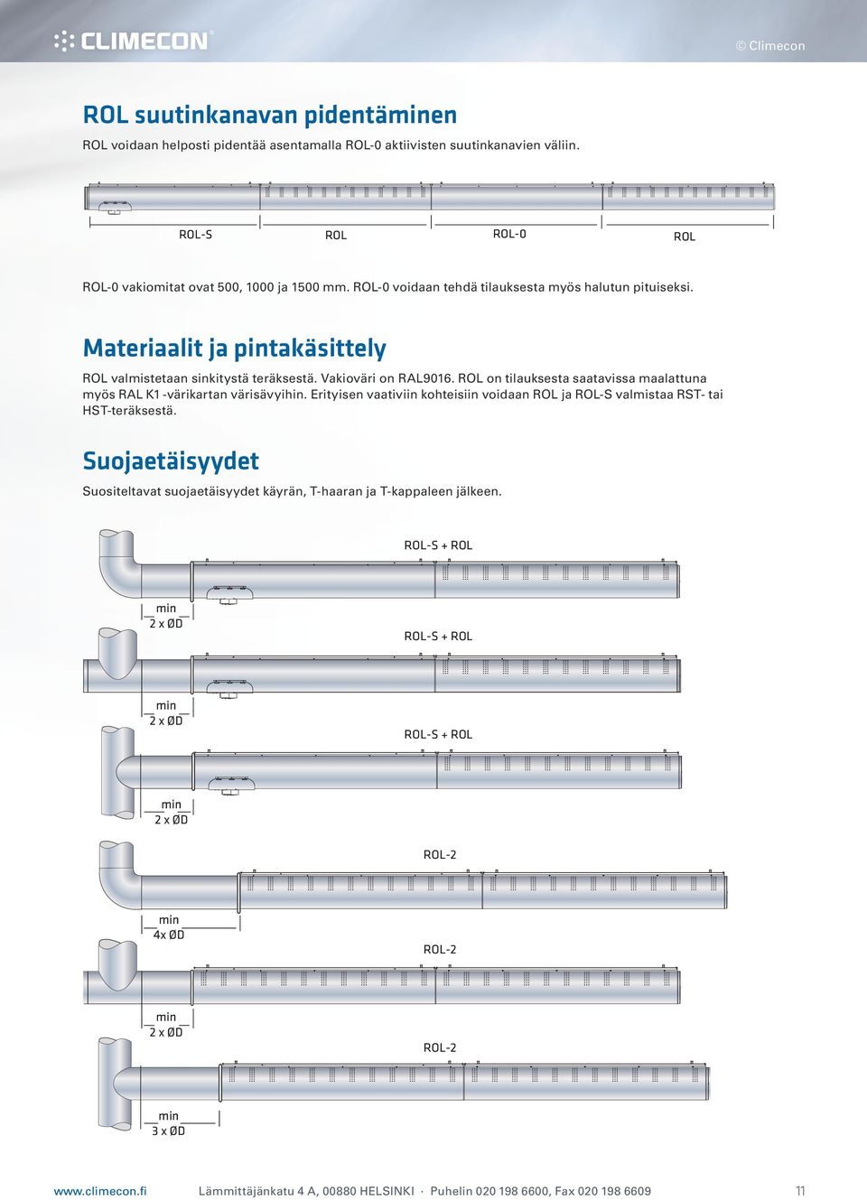 ROL on tilauksesta saatavissa maalattuna myös RAL K -värikartan värisävyihin. Erityisen vaativiin kohteisiin voidaan ROL ja ROL-S valmistaa RST- tai HST-teräksestä.