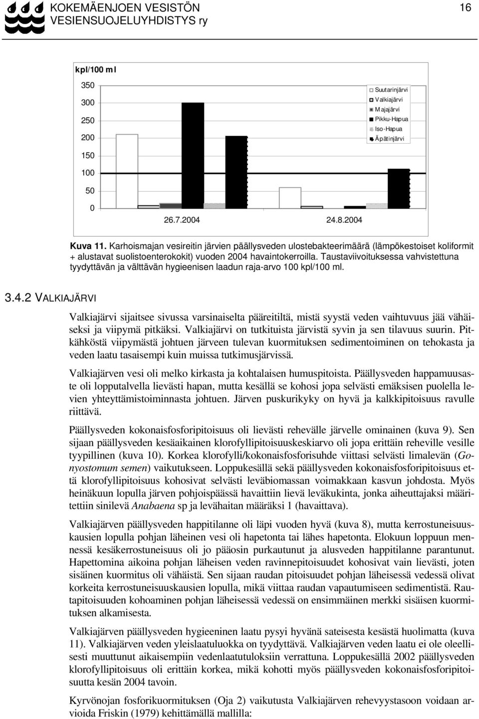 Taustaviivoituksessa vahvistettuna tyydyttävän ja välttävän hygieenisen laadun raja-arvo 100 kpl/100 ml. 3.4.