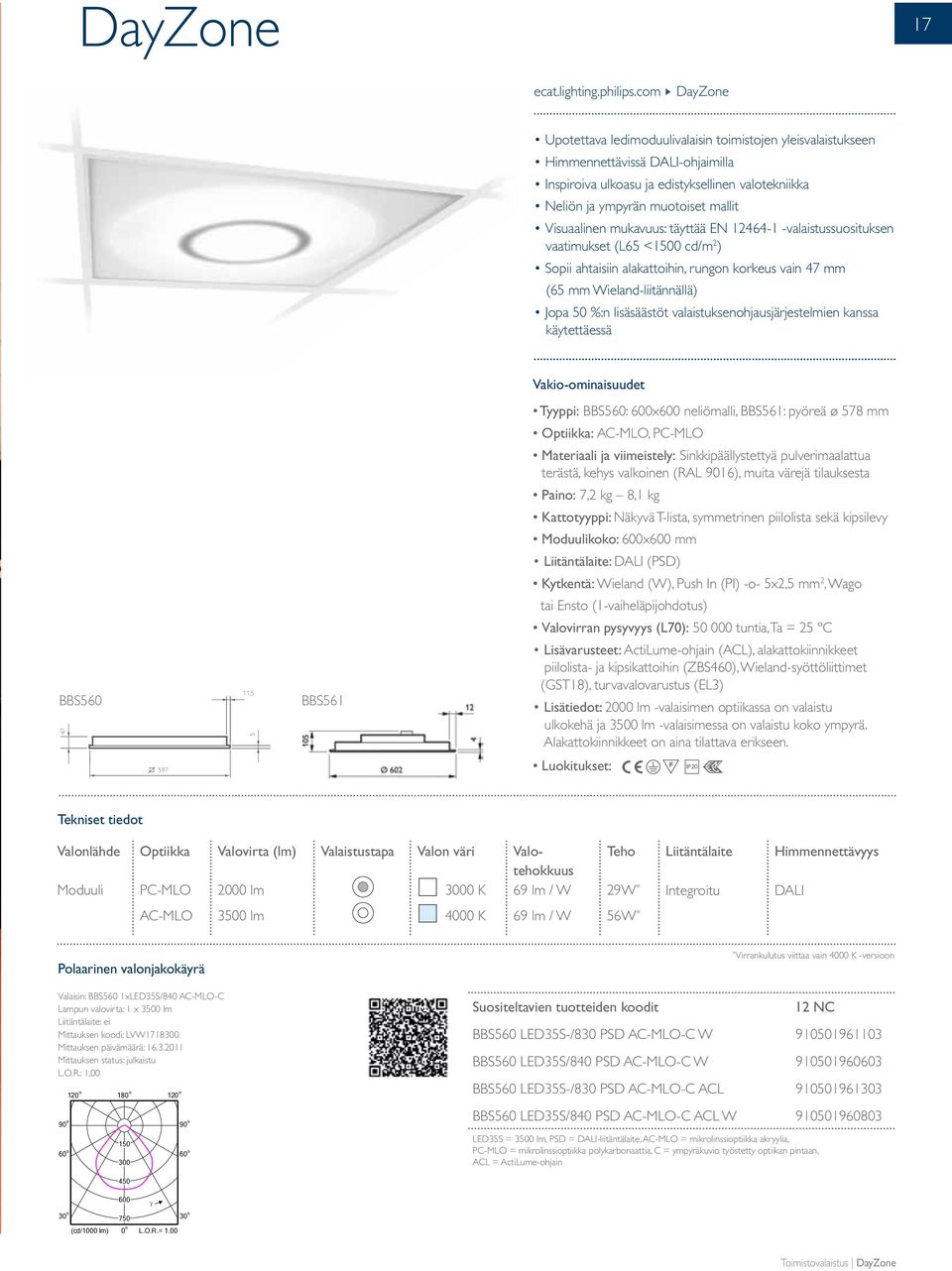 mukavuus: täyttää EN 12464-1 -valaistussusituksen vaatimukset (L65 <1500 cd/m 2 ) Spii ahtaisiin alakattihin, rungn krkeus vain 47 mm (65 mm Wieland-liitännällä) Jpa 50 %:n lisäsäästöt