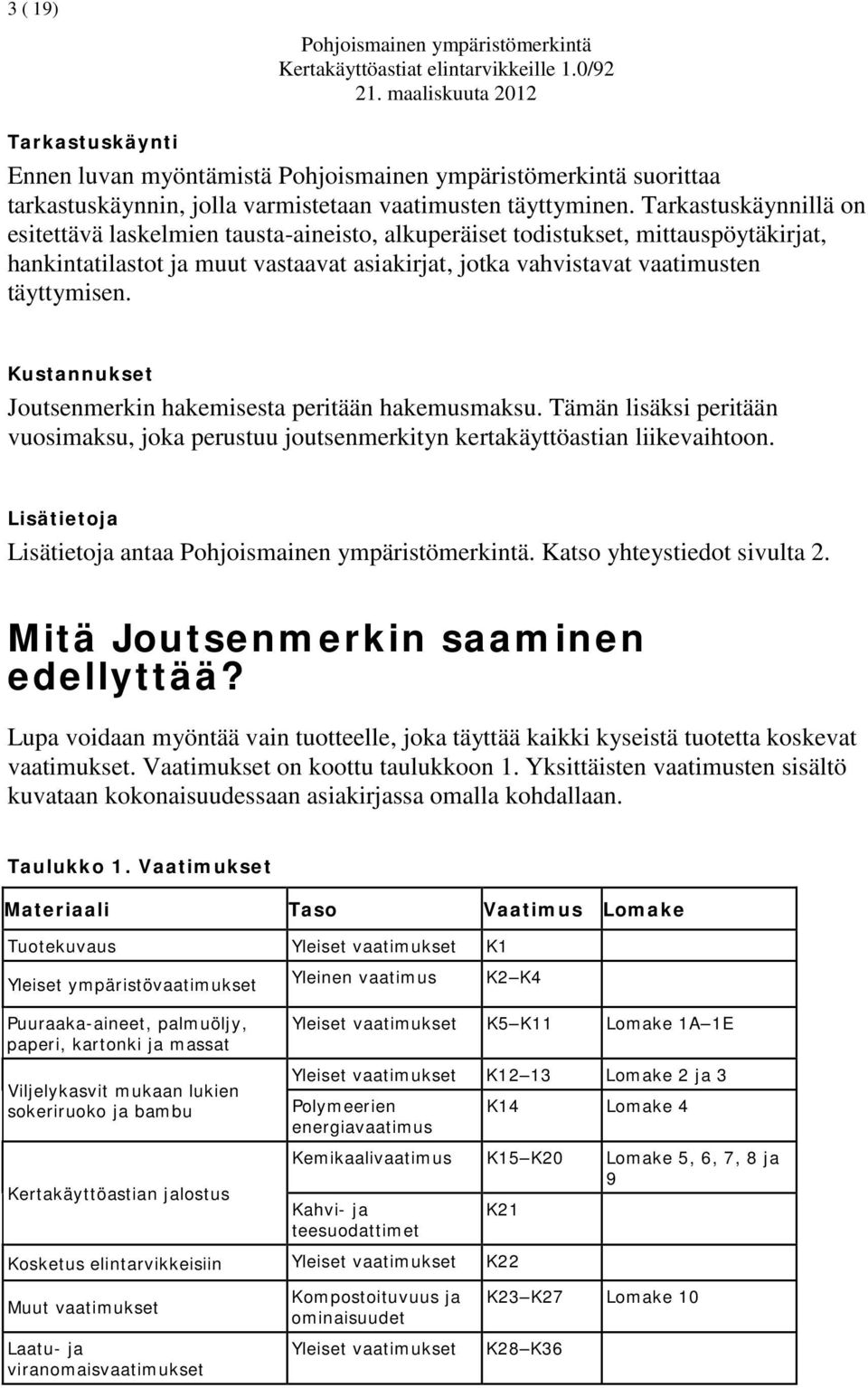 Tarkastuskäynnillä on esitettävä laskelmien tausta-aineisto, alkuperäiset todistukset, mittauspöytäkirjat, hankintatilastot ja muut vastaavat asiakirjat, jotka vahvistavat vaatimusten täyttymisen.