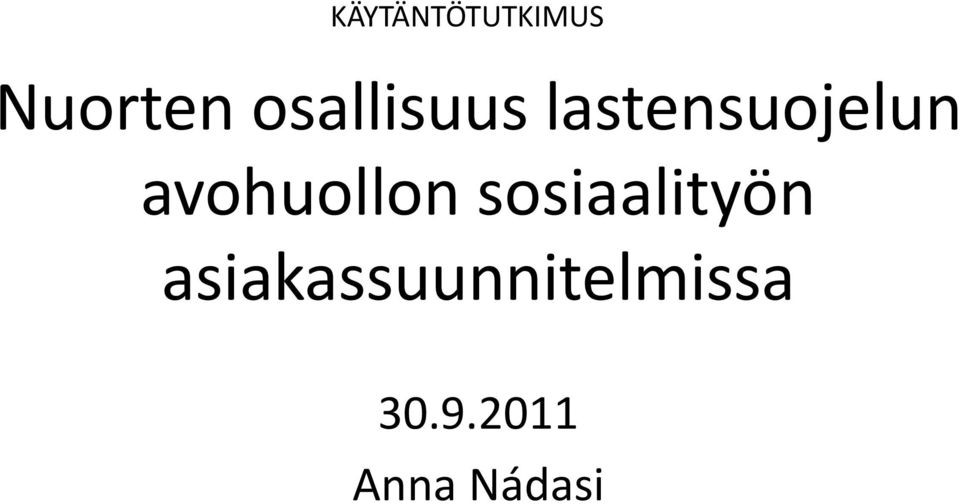 avohuollon sosiaalityön