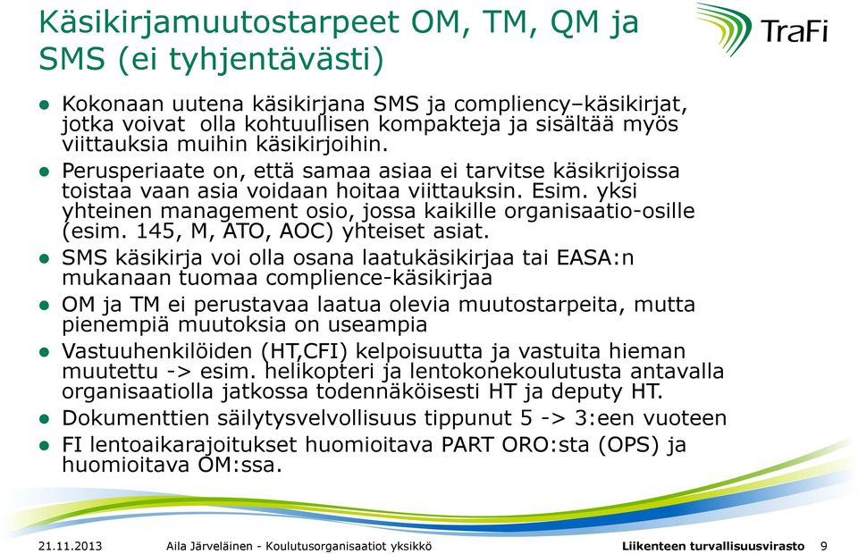 145, M, ATO, AOC) yhteiset asiat.