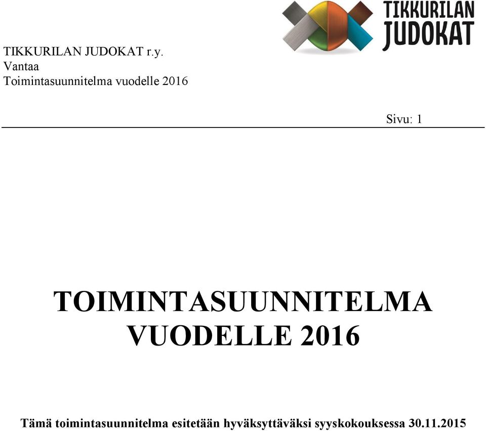toimintasuunnitelma esitetään