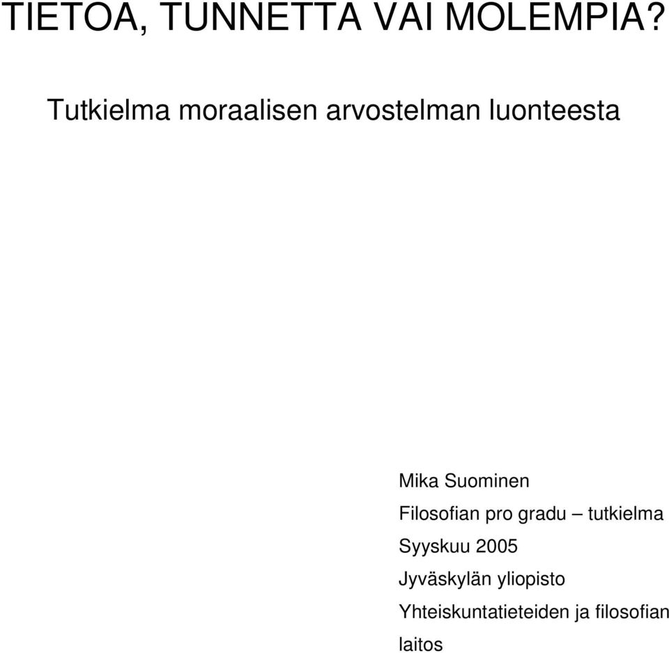 Suominen Filosofian pro gradu tutkielma Syyskuu