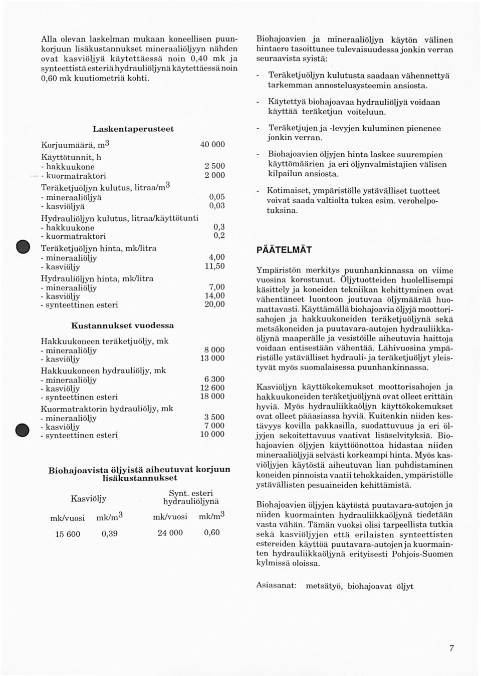 Käytttyä biohajaavaa hydrauliöljyä voidaan käyttää träktjun voitluun. Laskn tap rustt.