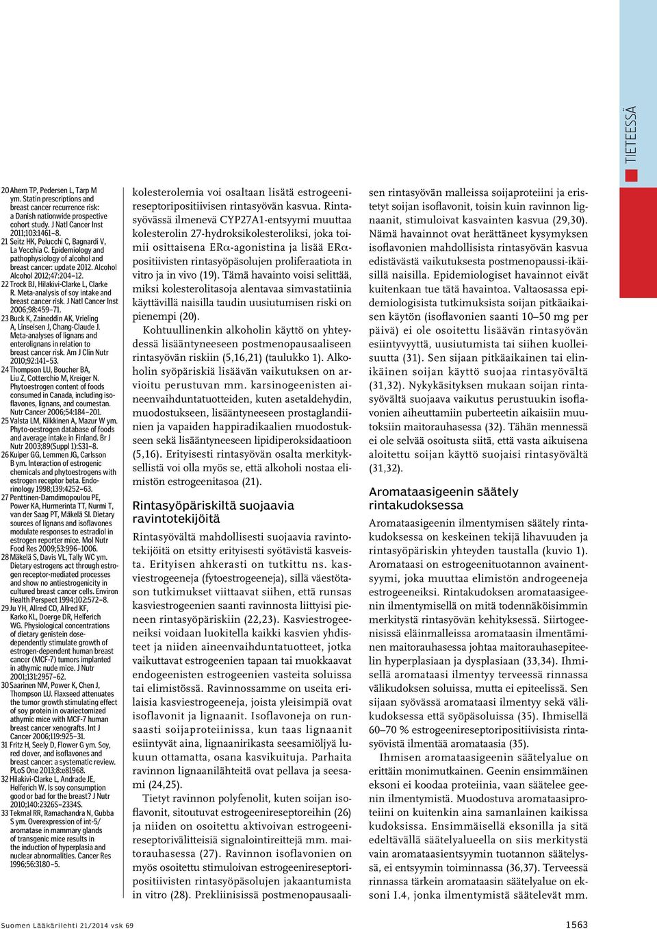Meta-analysis of soy intake and breast cancer risk. J Natl Cancer Inst 2006;98:459 71. 23 Buck K, Zaineddin AK, Vrieling A, Linseisen J, Chang-Claude J.